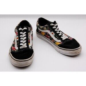 Vans Off The Wall 500714 Black & Floral Skate Shoes Size M5.5 / W7.0 - Used